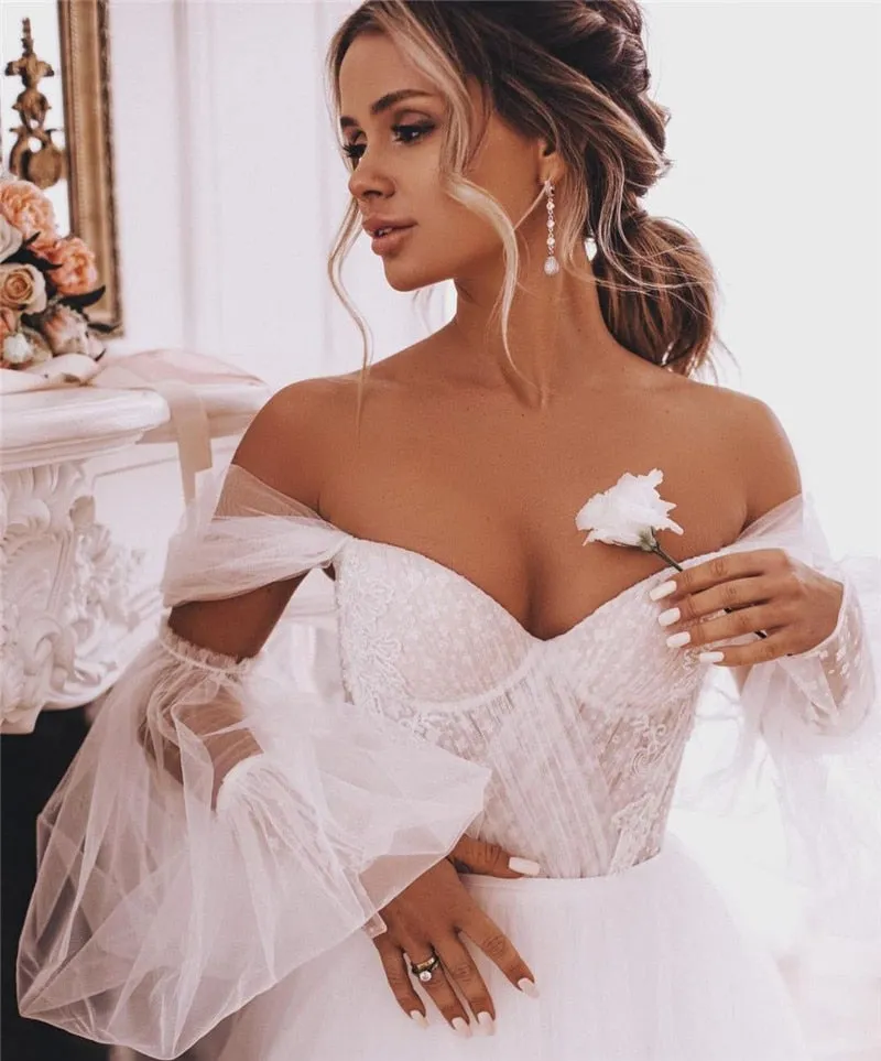 Vintage Lace Beach Wedding Gowns Plus Size
