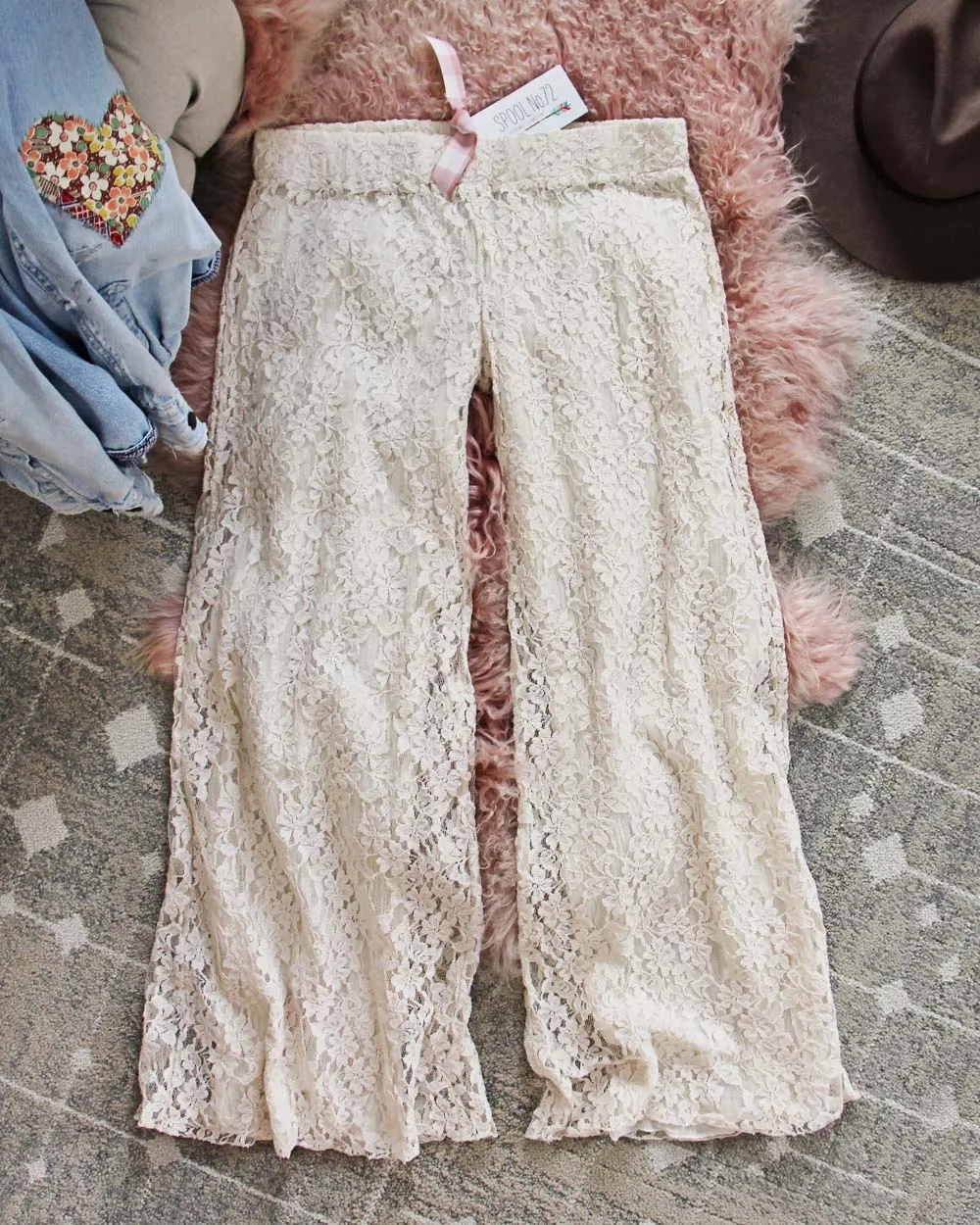 Vintage Lace Wide Leg Pants