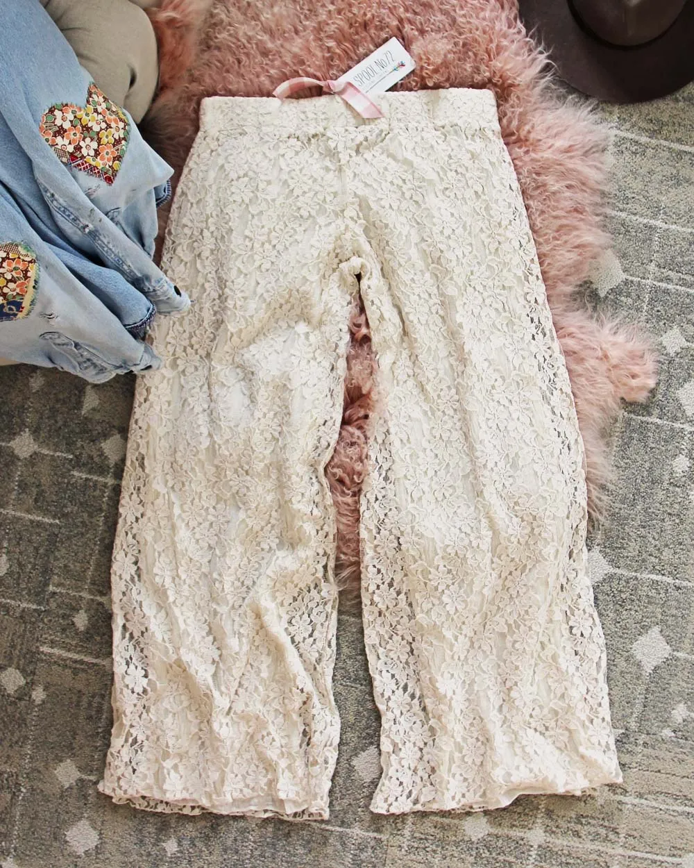 Vintage Lace Wide Leg Pants