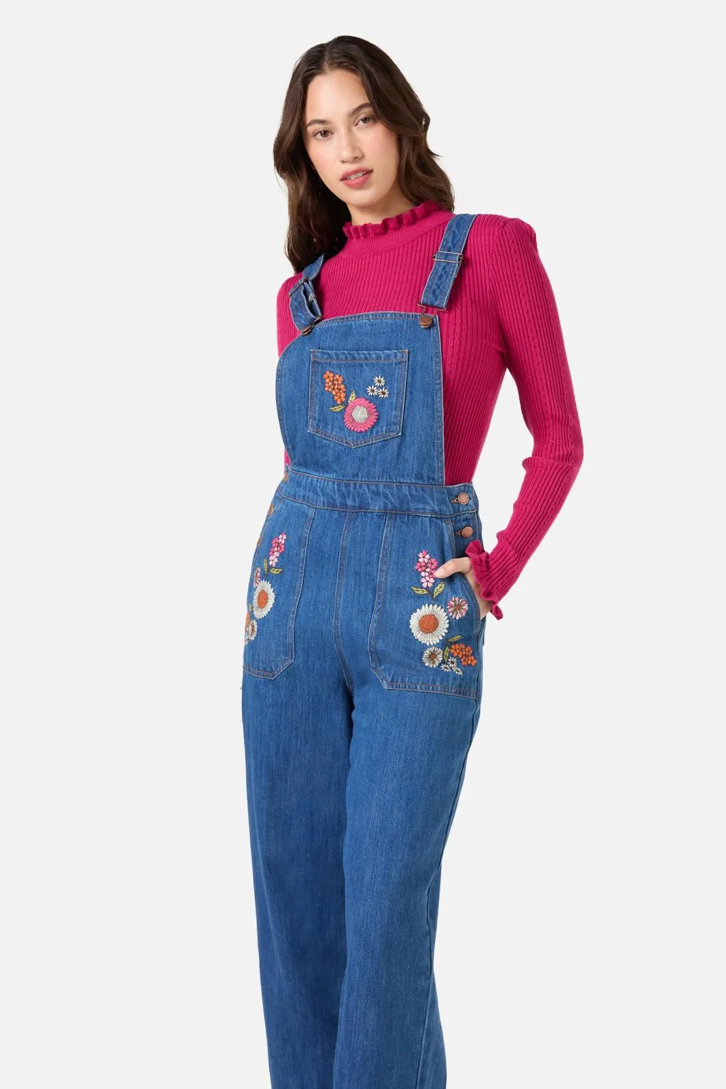 Viva Floral Embroidered Overall