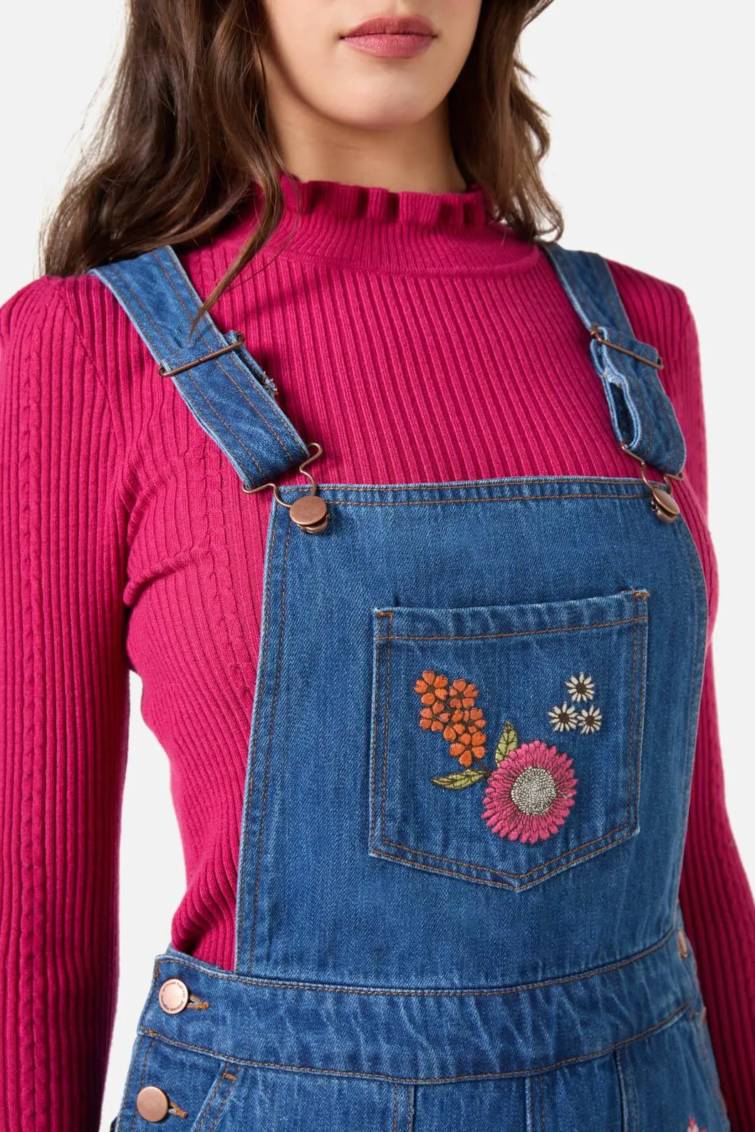 Viva Floral Embroidered Overall