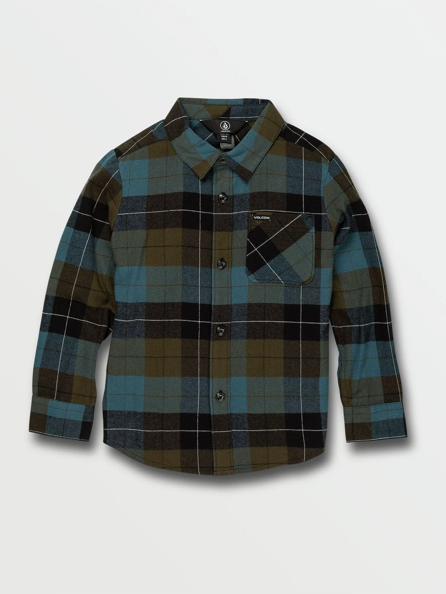 Volcom Boys Caden Plaid L/S Flannel Shirt