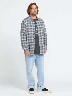 Volcom Caden Plaid LS Shirt - Tower Grey