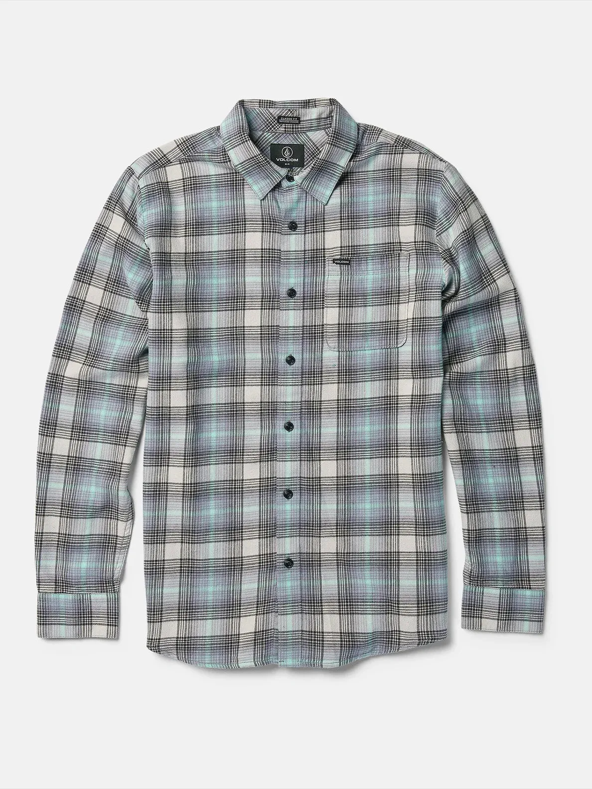Volcom Caden Plaid LS Shirt - Tower Grey