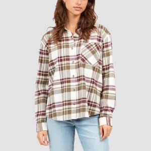 Volcom Plaid To Meet U Longsleeve Shirt Dark Camo - Womens