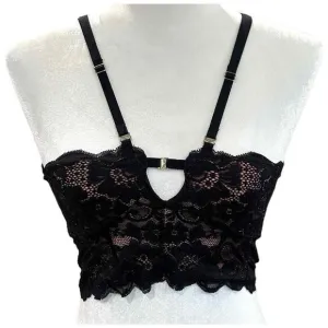 WE ARE HAH Top 2 Bottom Cami Noir Black Lace Wear 4 Ways