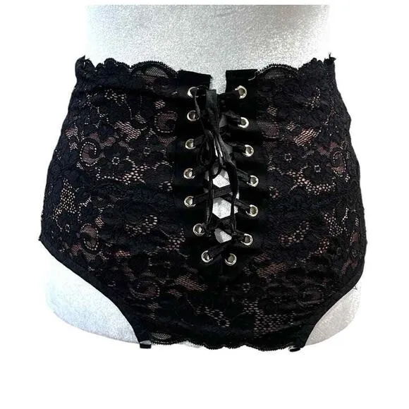 WE ARE HAH Top 2 Bottom Cami Noir Black Lace Wear 4 Ways