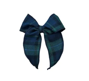 Wee Ones Black Watch Plaid Flannel Fabric Bows