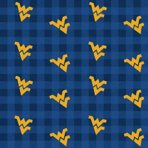 WEST VIRGINIA UNIVERSITY-Buffalo Plaid-100% Cotton-WV1207