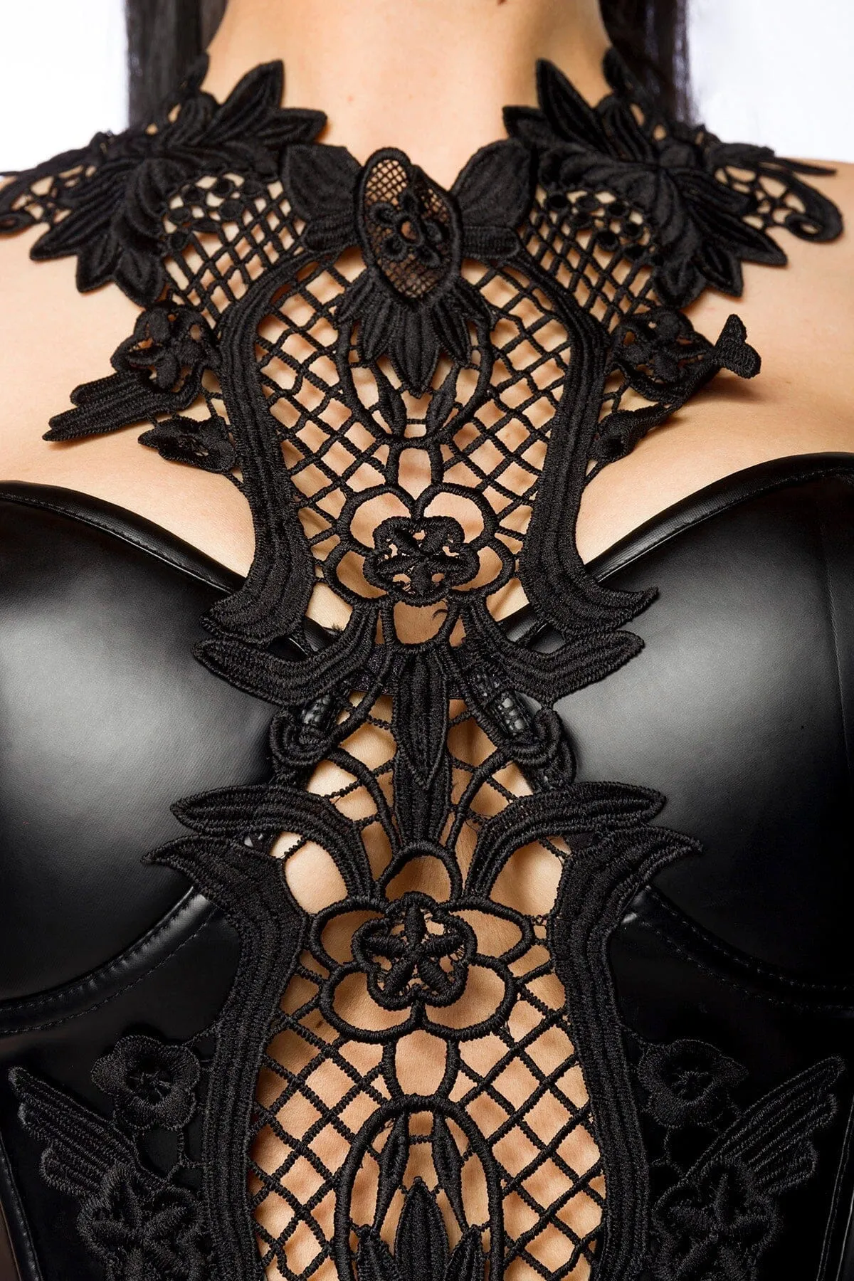 Wetlook Crop Top W/Flared Skirt Set