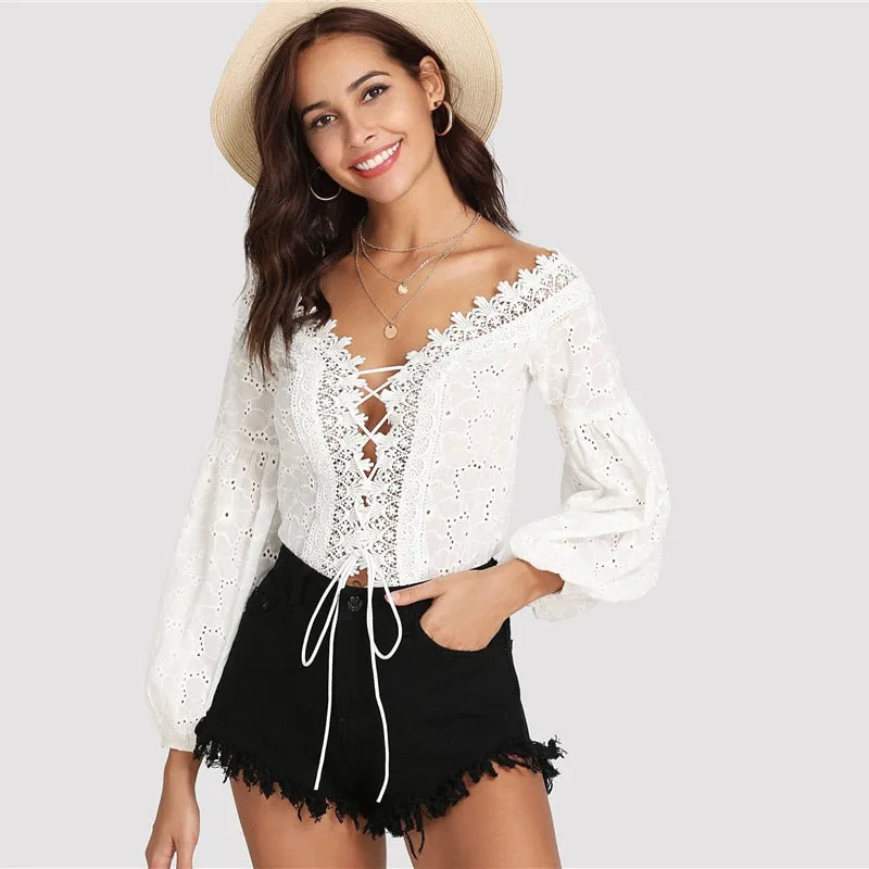 White Bodysuit with embroidery
