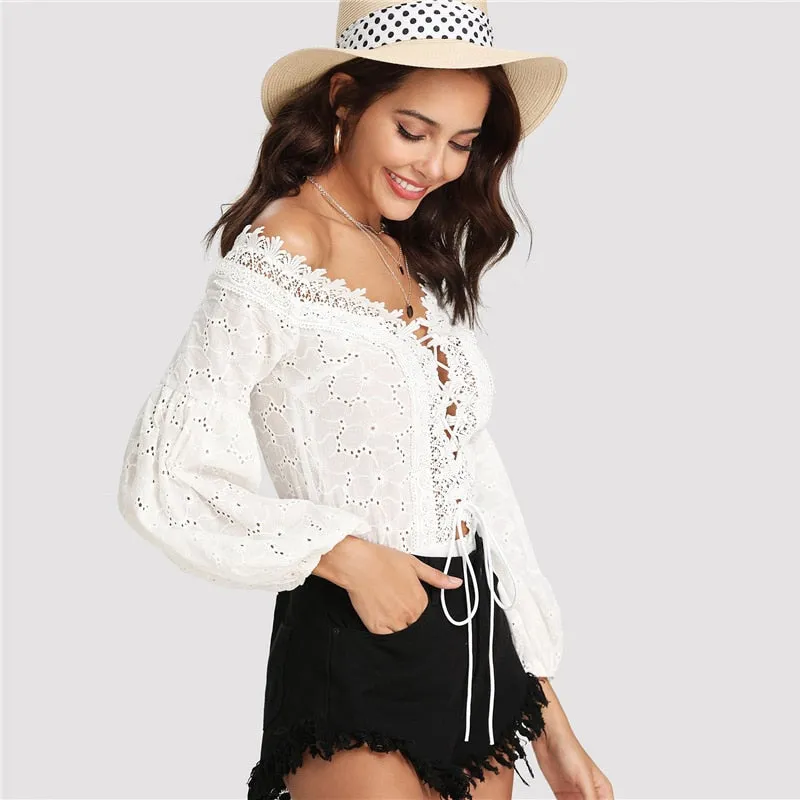 White Bodysuit with embroidery