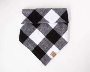 White Buffalo Plaid Flannel Dog Bandana (Personalization Available)
