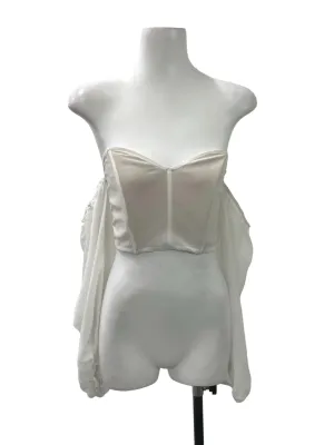White Corset Off Shoulder Crop Top