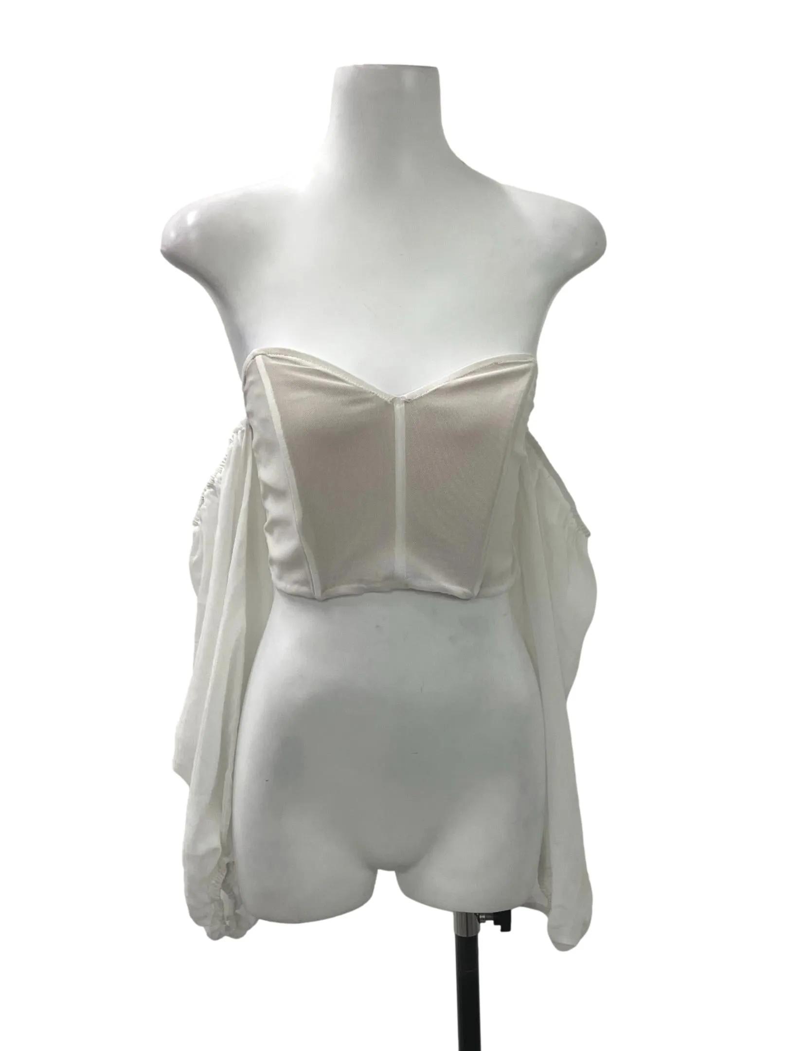 White Corset Off Shoulder Crop Top