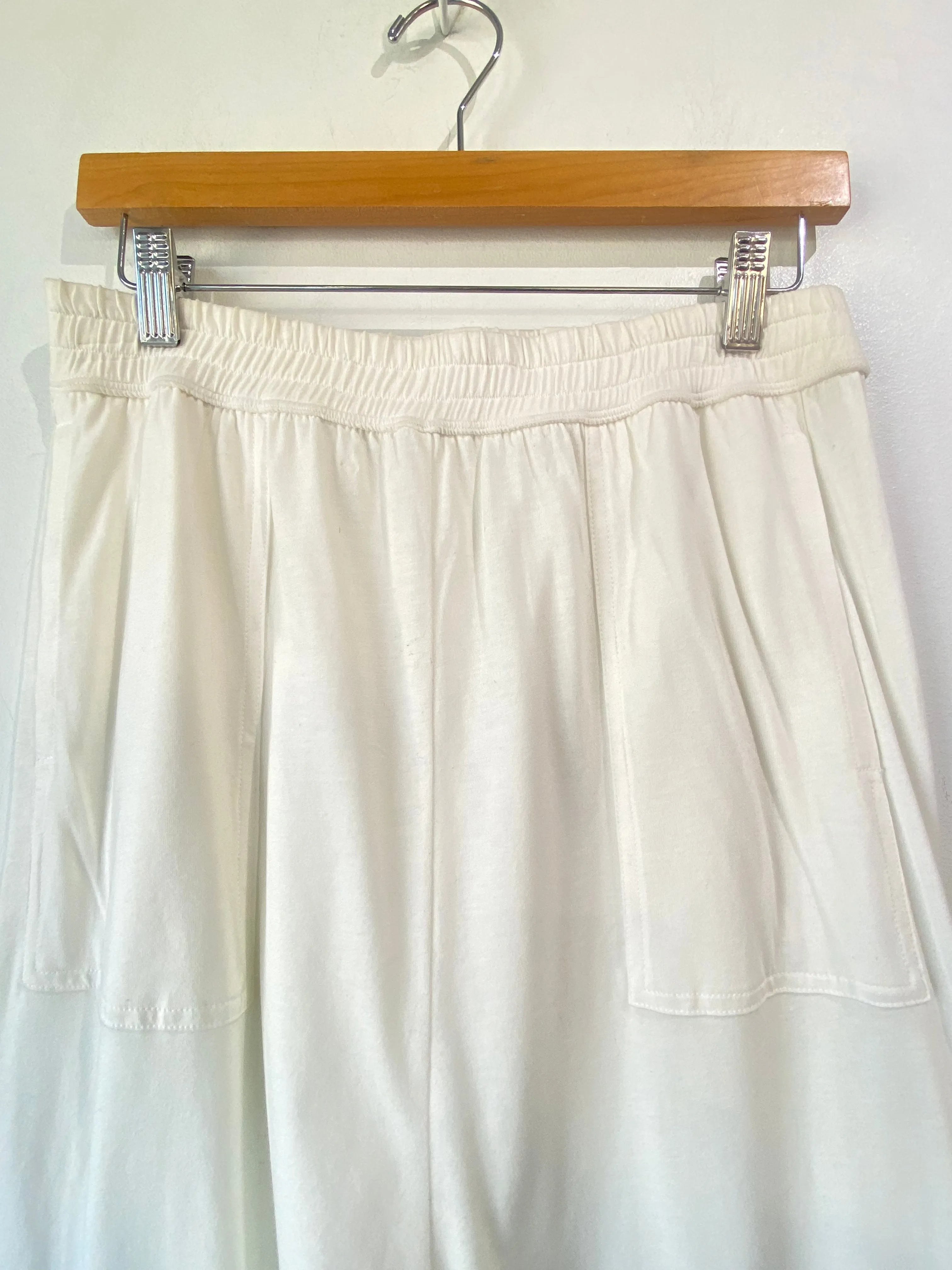 White Cotton Drop Crotch Pants