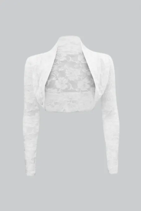 White Lace Crop Bolero