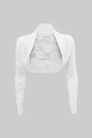 White Lace Crop Bolero