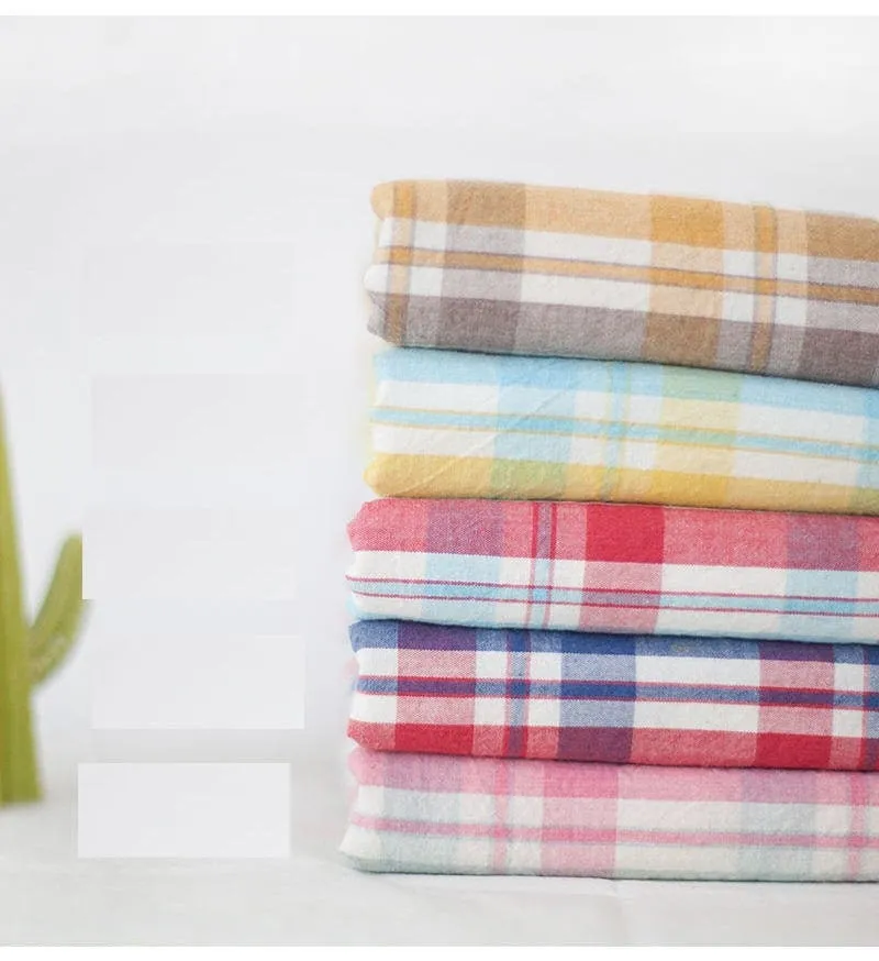 Wide Check Cotton Fabric, Plaid Cotton Fabric, Yarn Dyed, Prewashed Cotton Fabric, Quality Korean Fabric - Fabric By the Yard /43534