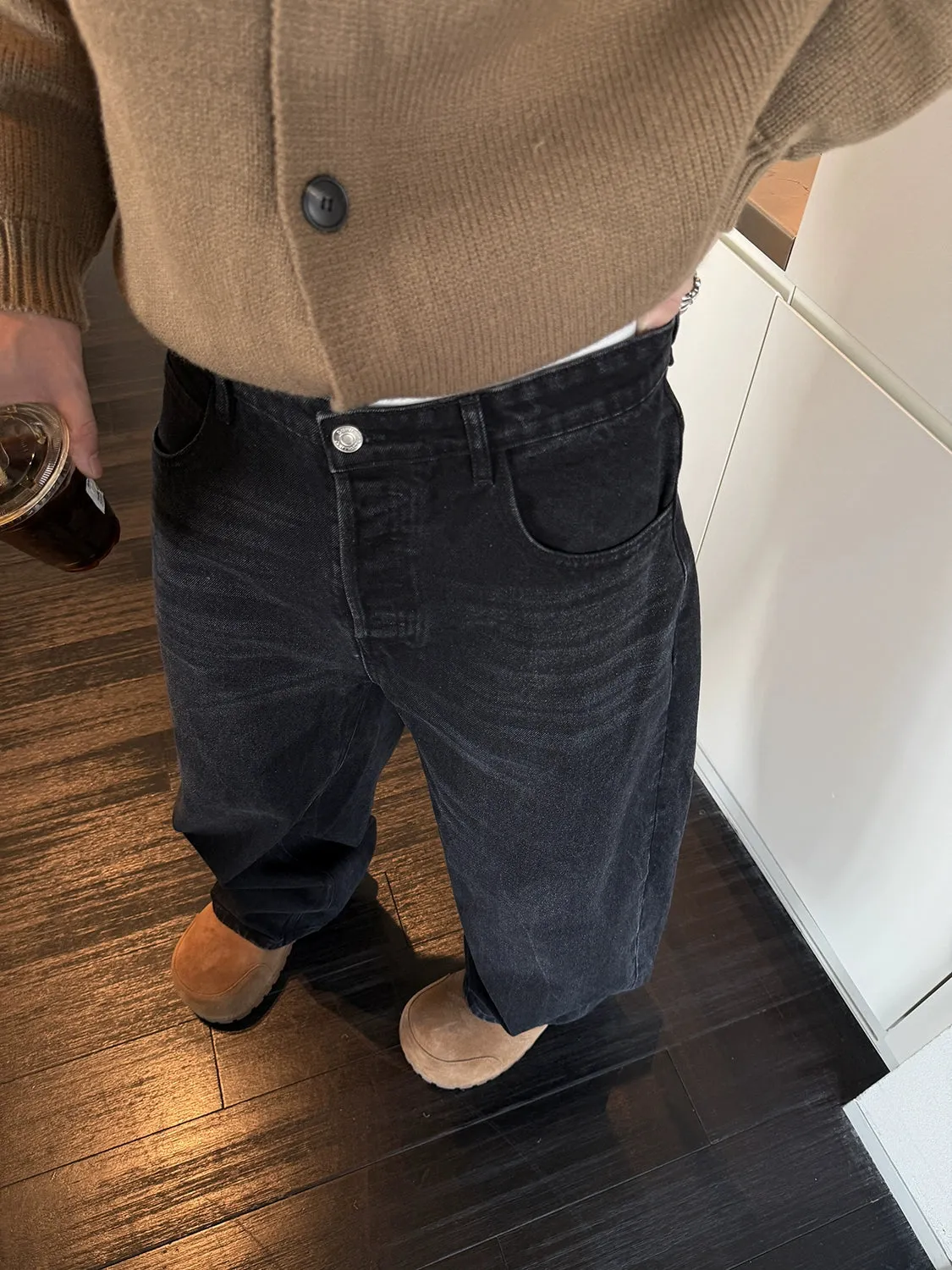 Wide-Leg Denim Pants