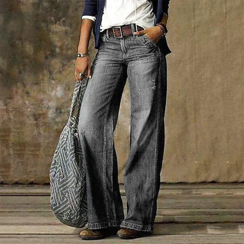 Wide-leg denim trousers by Cess