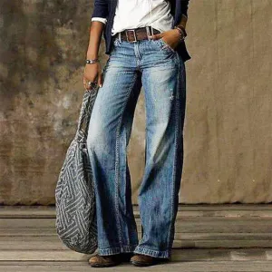 Wide-leg denim trousers by Cess