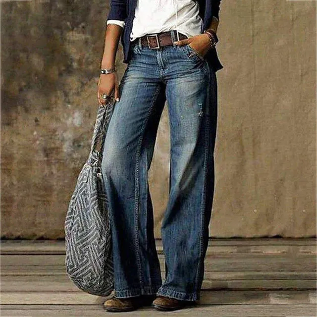 Wide-leg denim trousers by Cess
