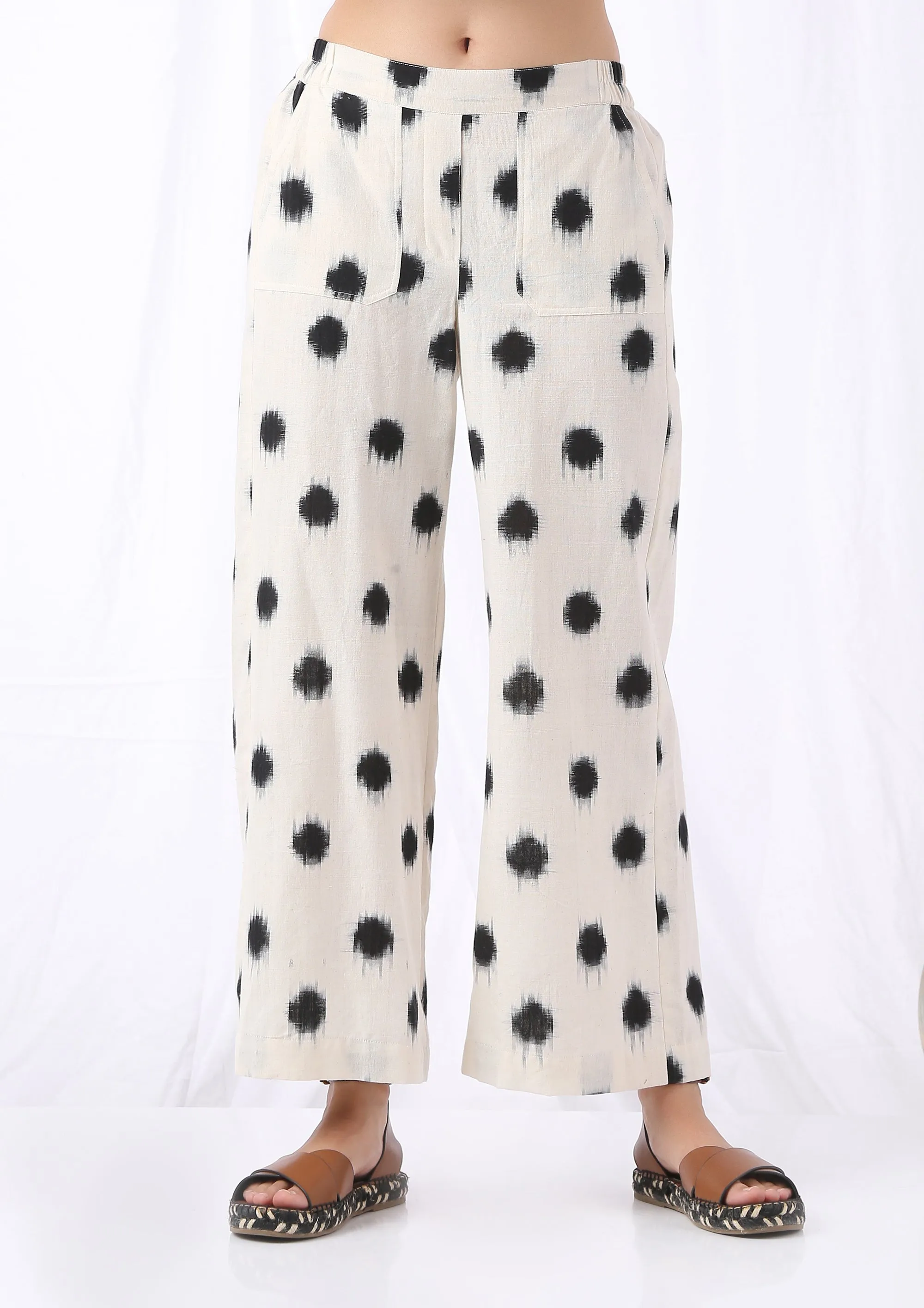 WIDE LEG IKAT POLKA PANTS
