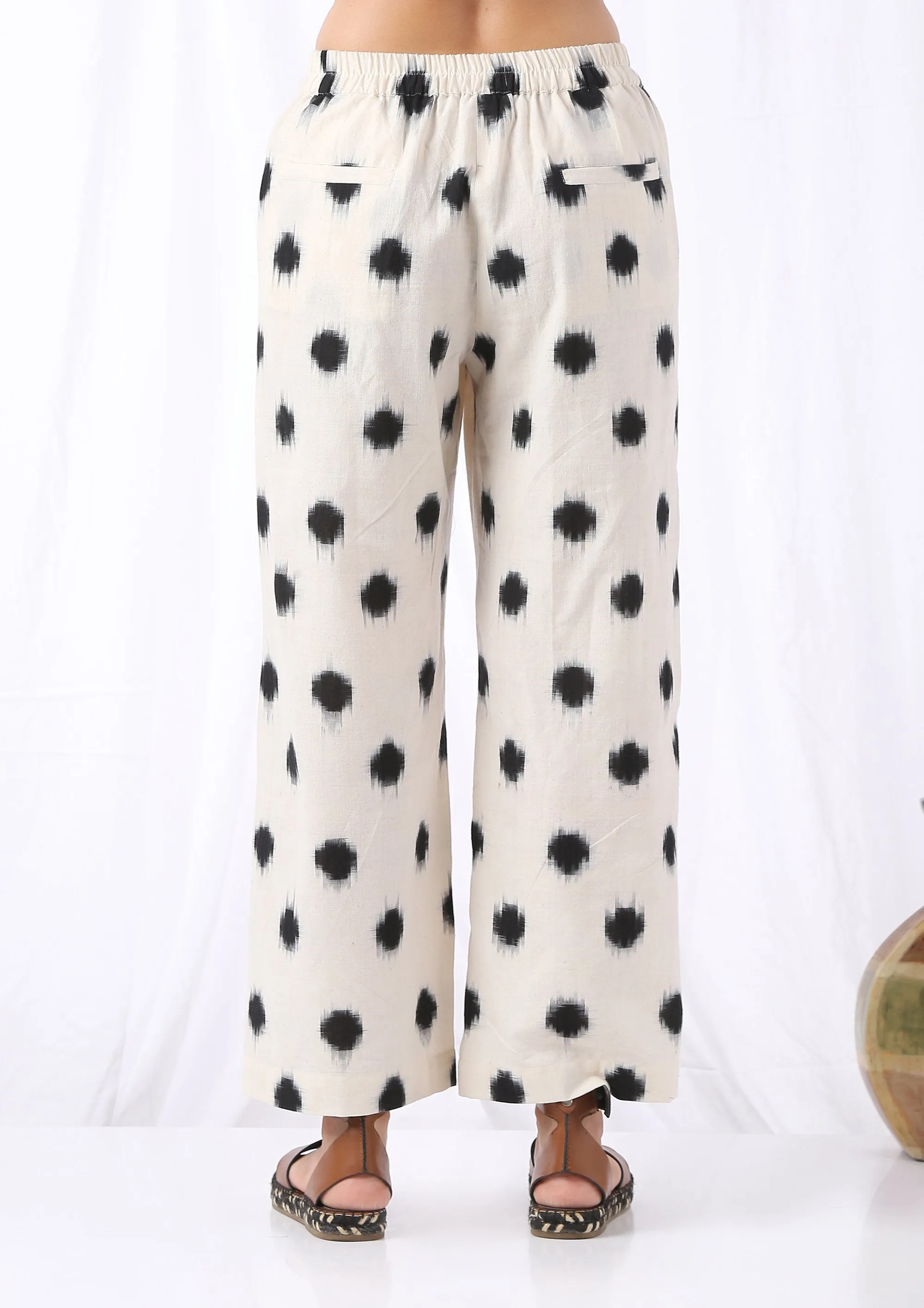 WIDE LEG IKAT POLKA PANTS