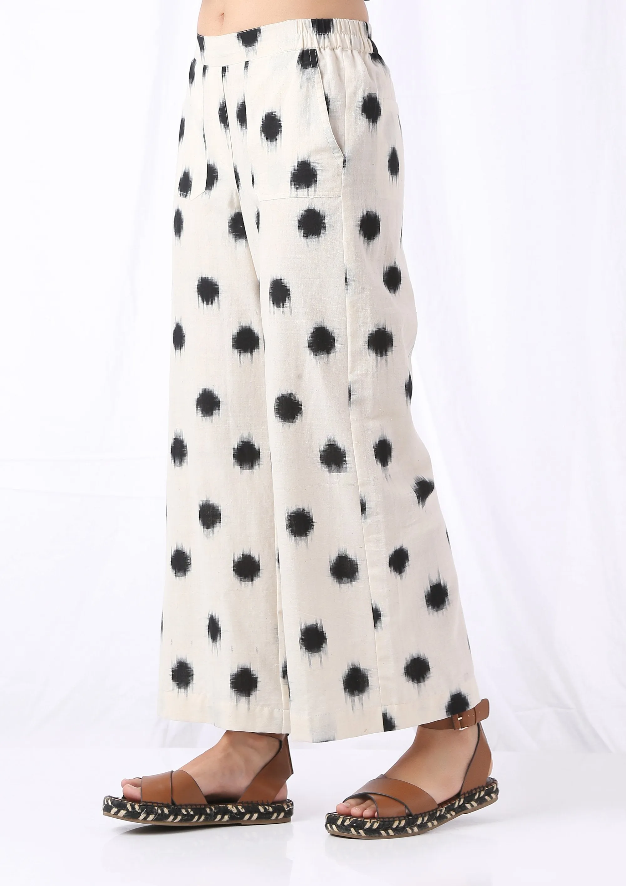 WIDE LEG IKAT POLKA PANTS