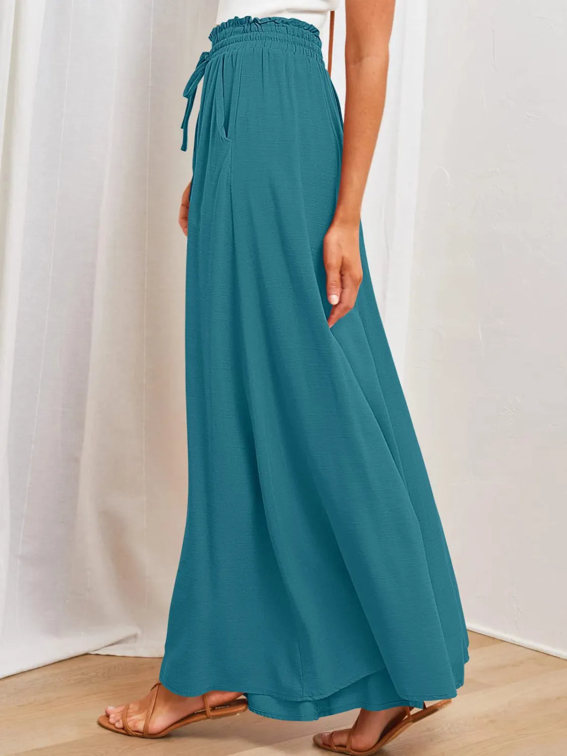 Wide Leg Pants with Pockets S-2XL