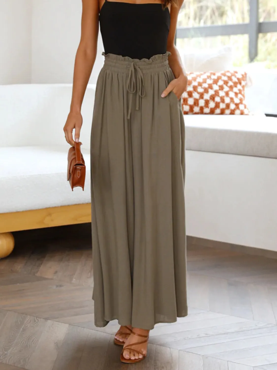 Wide Leg Pants with Pockets S-2XL