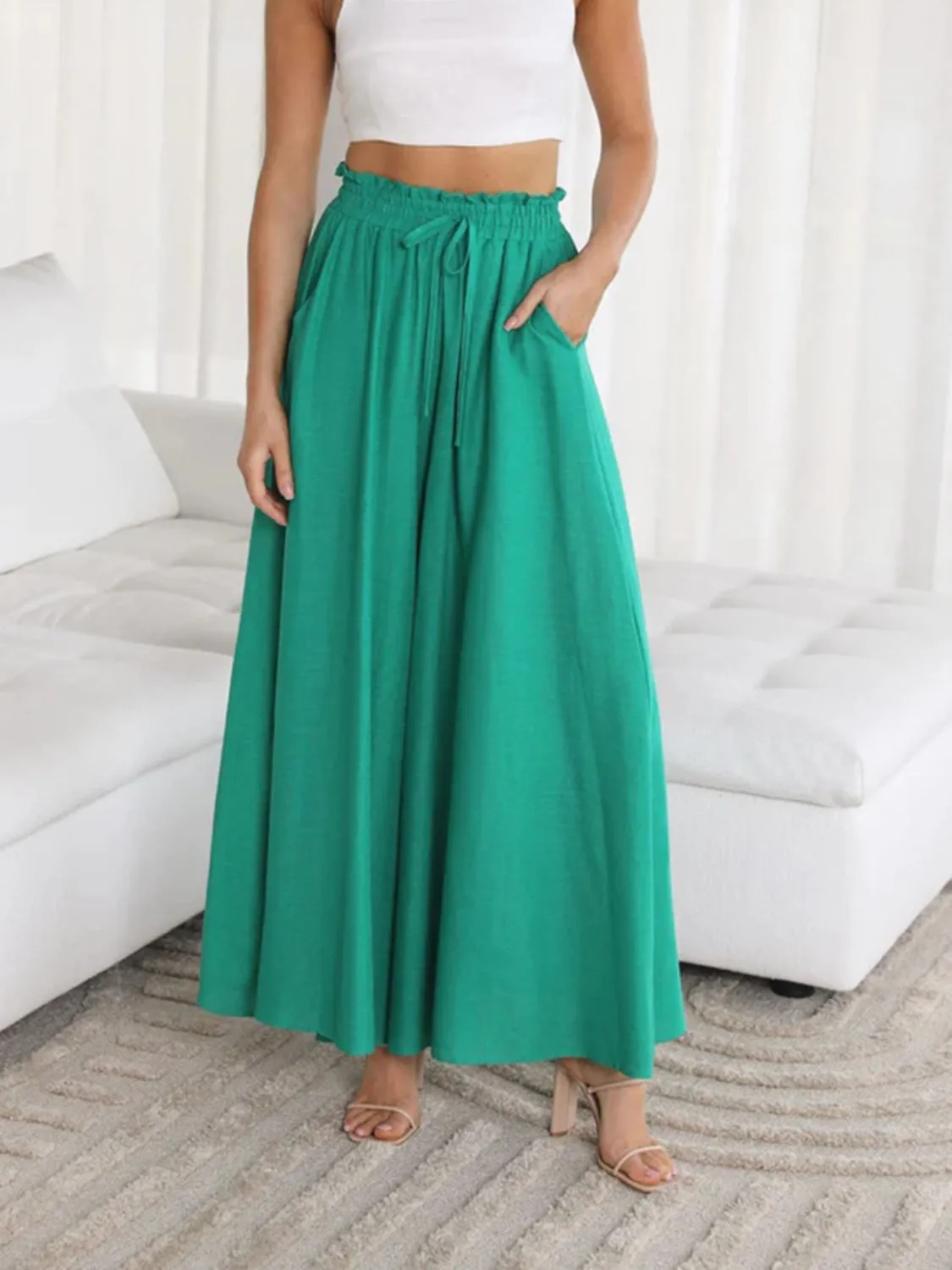 Wide Leg Pants with Pockets S-2XL