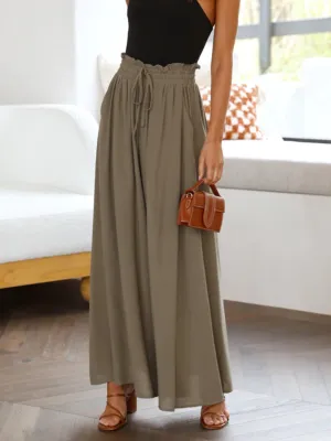 Wide Leg Pants with Pockets S-2XL