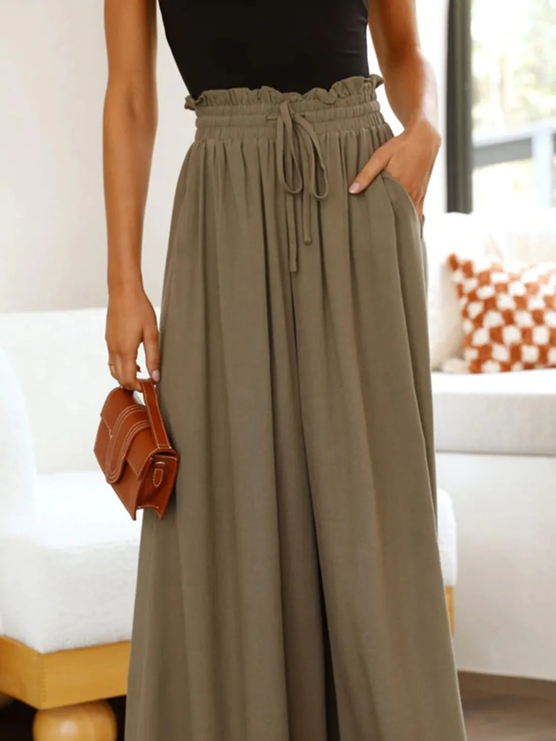 Wide Leg Pants with Pockets S-2XL