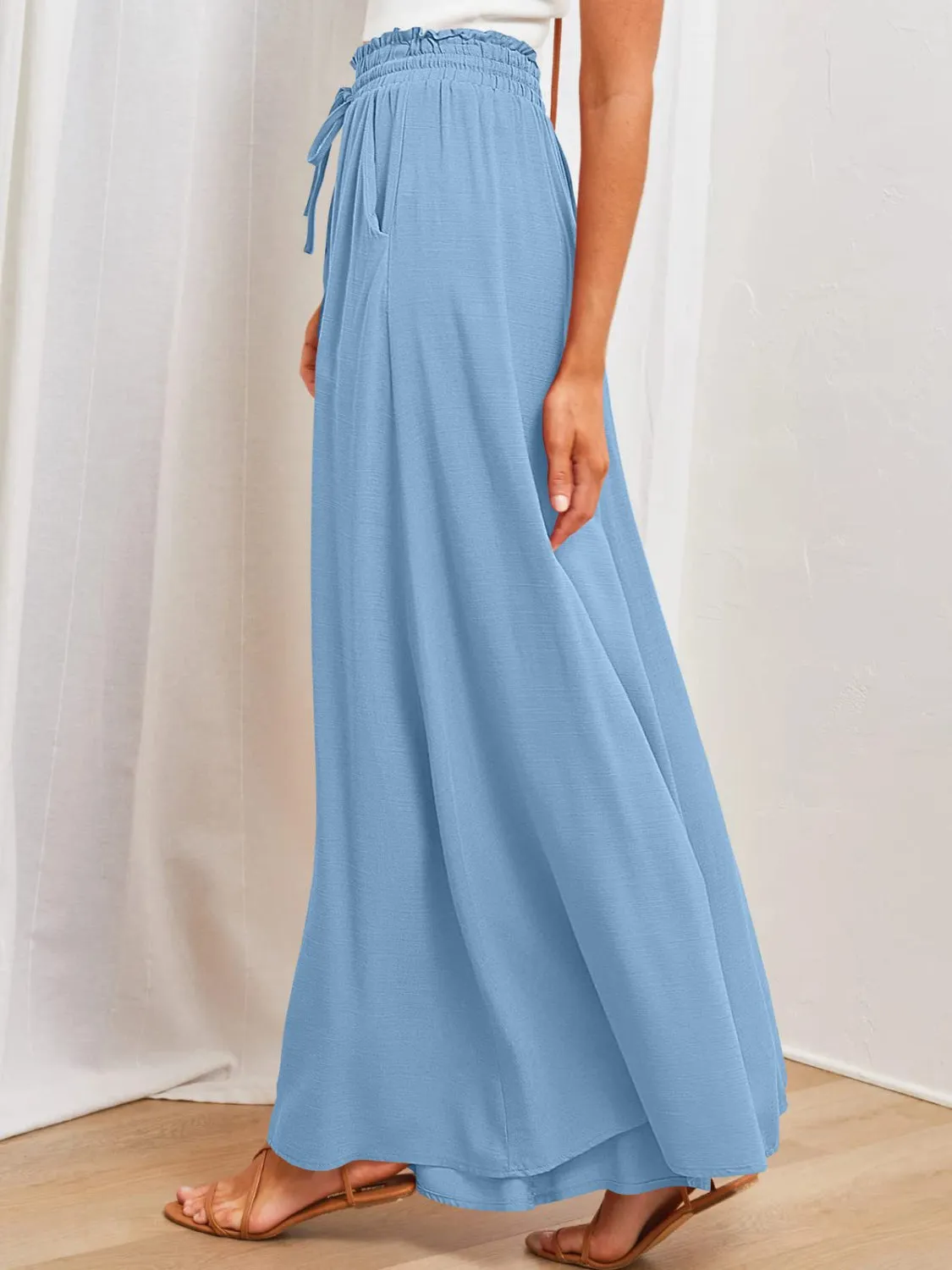 Wide Leg Pants with Pockets S-2XL