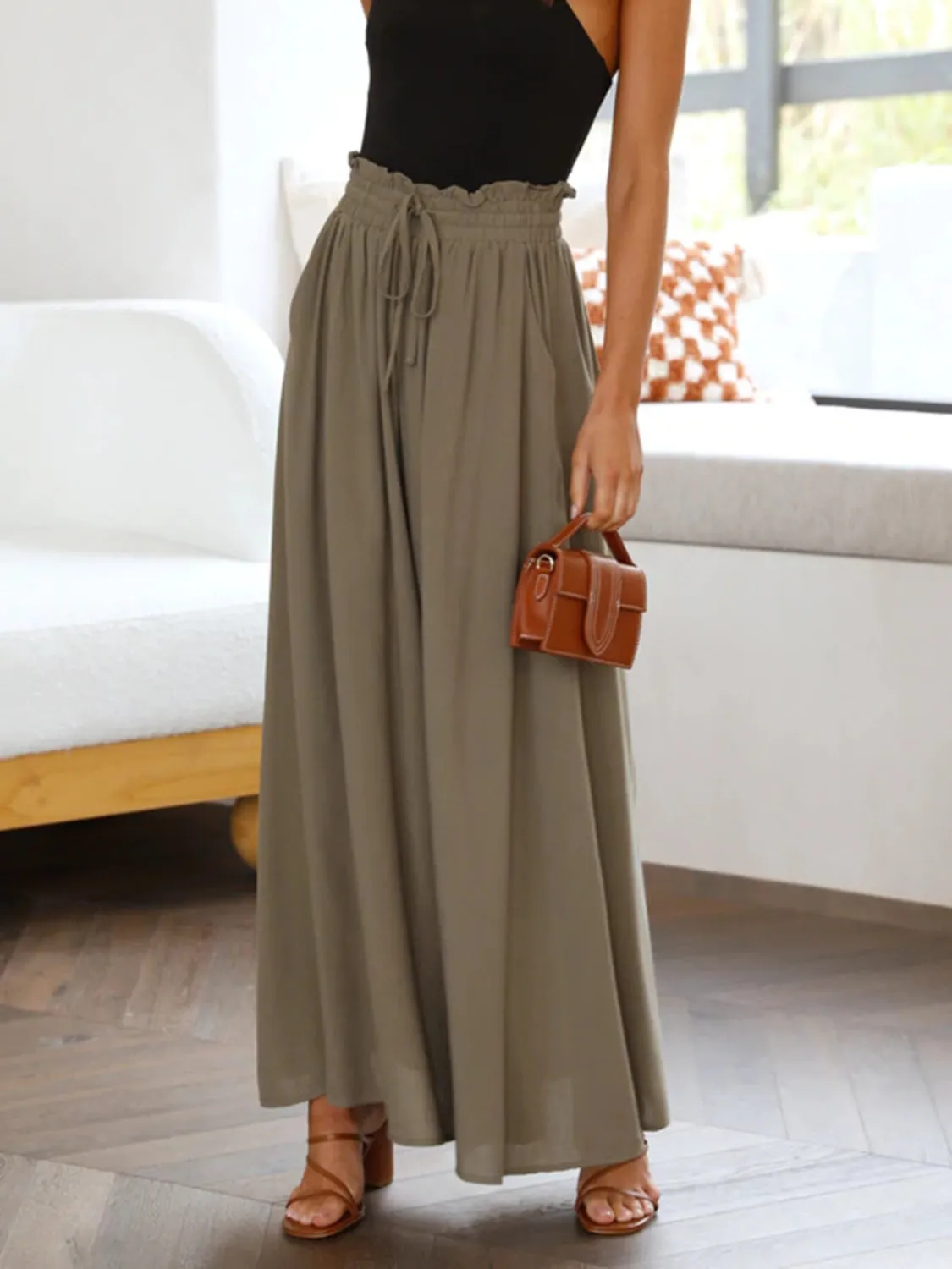 Wide Leg Pants with Pockets S-2XL