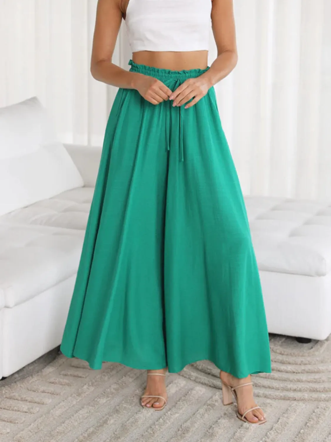 Wide Leg Pants with Pockets S-2XL