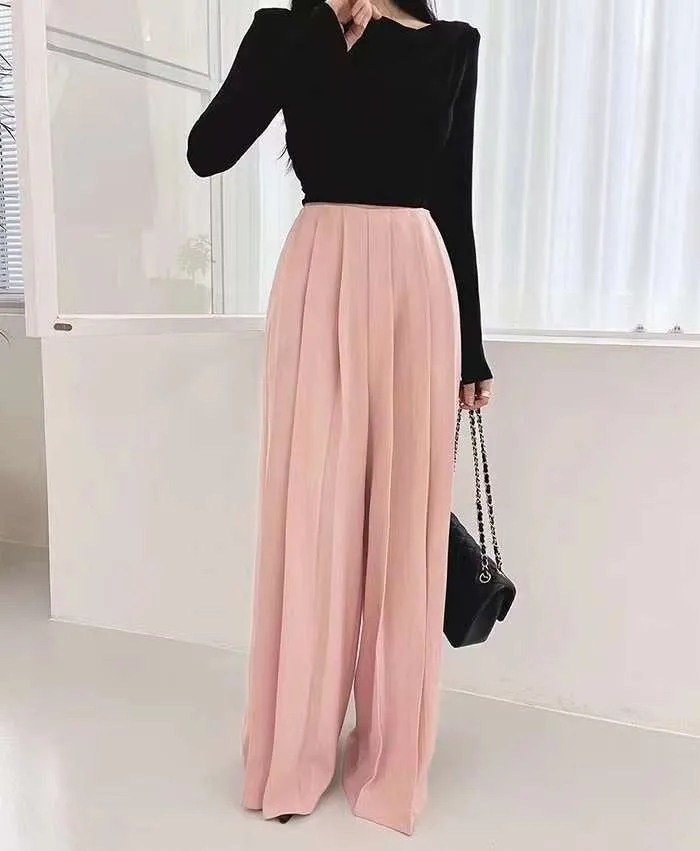 Wide Pleated Maxi Pants