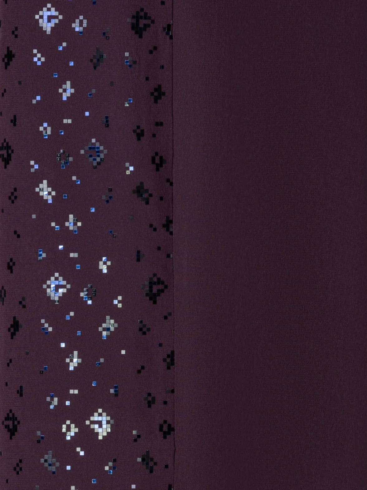 Wide Silk Blend Layered Pants with Pixel Foil Embellishment