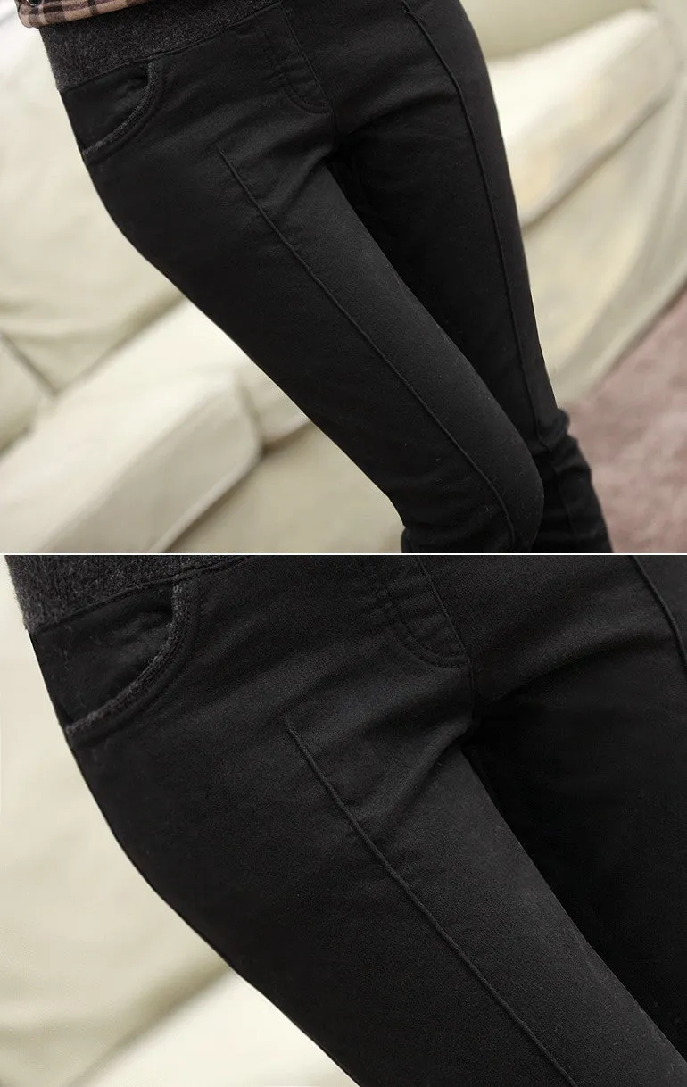 Winter Warm Women Stretch Elastic Pencil Pants