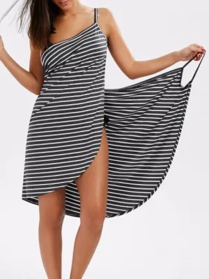 Women Sexy Beach V-Neck Sling Summer Cover Up Wrap  Dresses- Plus Size
