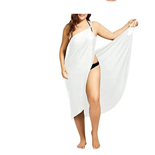 Women Sexy Beach V-Neck Sling Summer Cover Up Wrap  Dresses- Plus Size