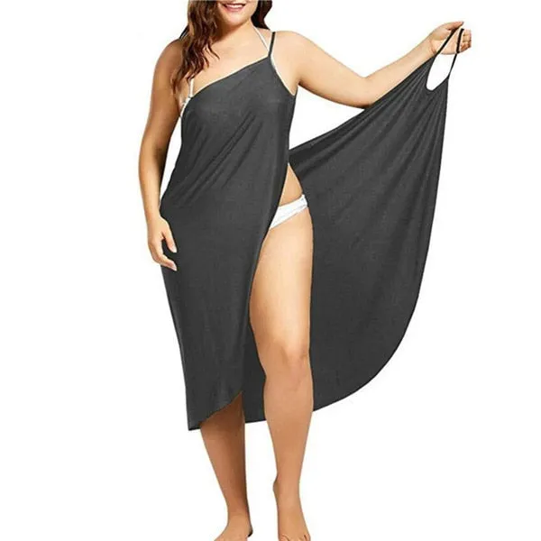Women Sexy Beach V-Neck Sling Summer Cover Up Wrap  Dresses- Plus Size