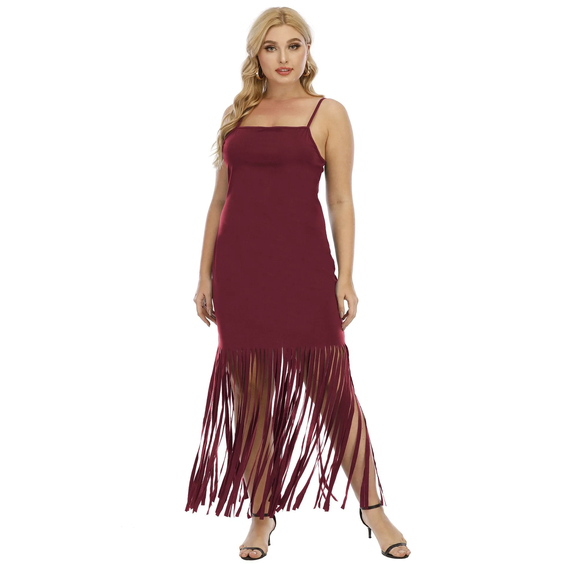 Women Tassel Sheath Sexy Plus Size Dresses