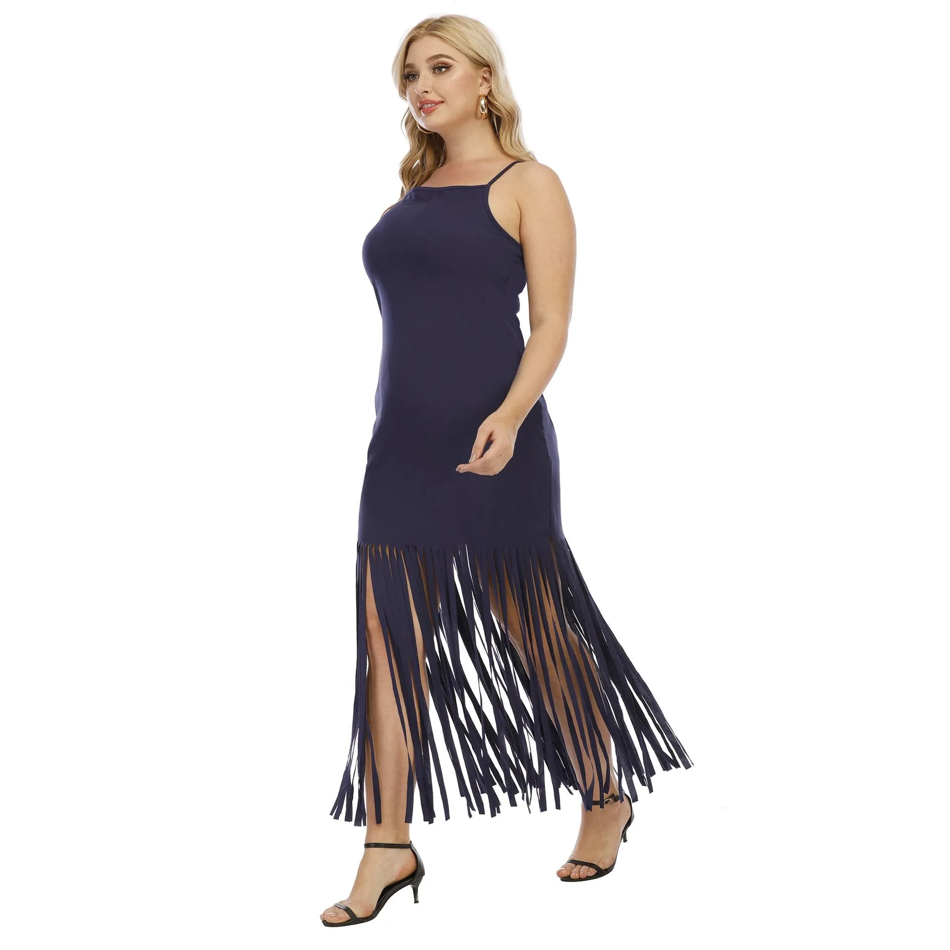Women Tassel Sheath Sexy Plus Size Dresses