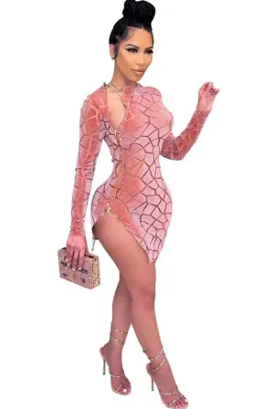 Womens Body Hugging Velvet Mini Dress