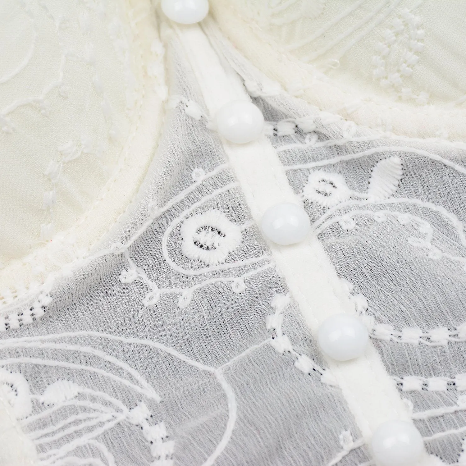 Women's Floral Lace Button Mesh Bustier Crop Top Sexy Corset Bra White