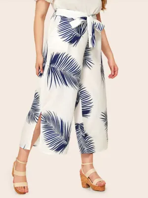 Women's Large Size New Loose Printed Wide Leg Pants