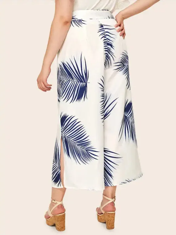 Women's Large Size New Loose Printed Wide Leg Pants